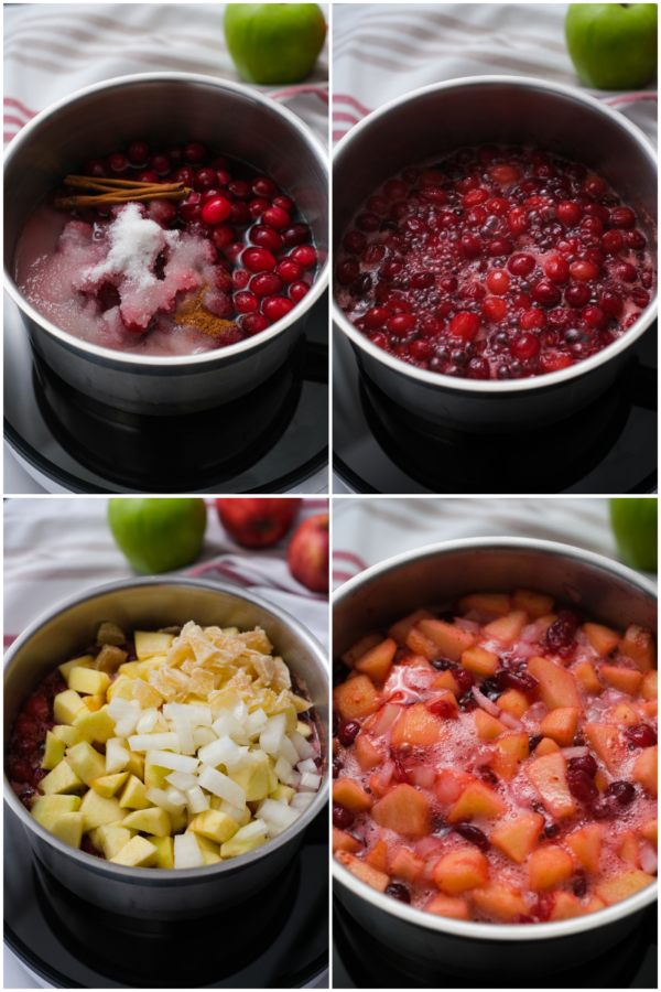 making chutney with apples