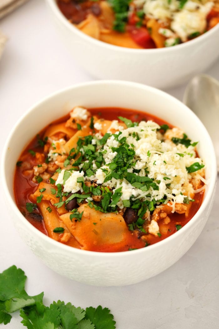 30-minute Turkey Lasagna Soup - Reluctant Entertainer