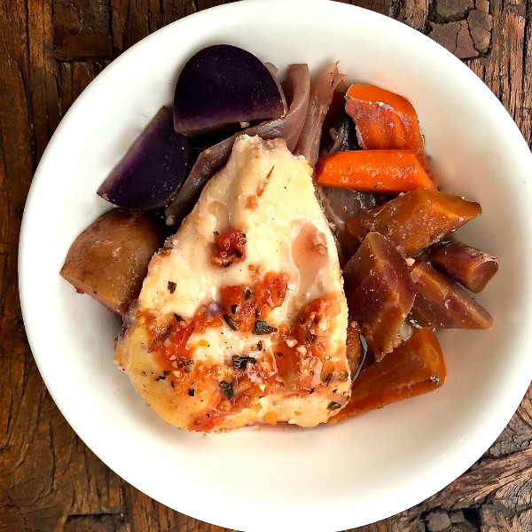 Slow Cooker Chicken Breasts with Carrots and Potatoes Reluctant
