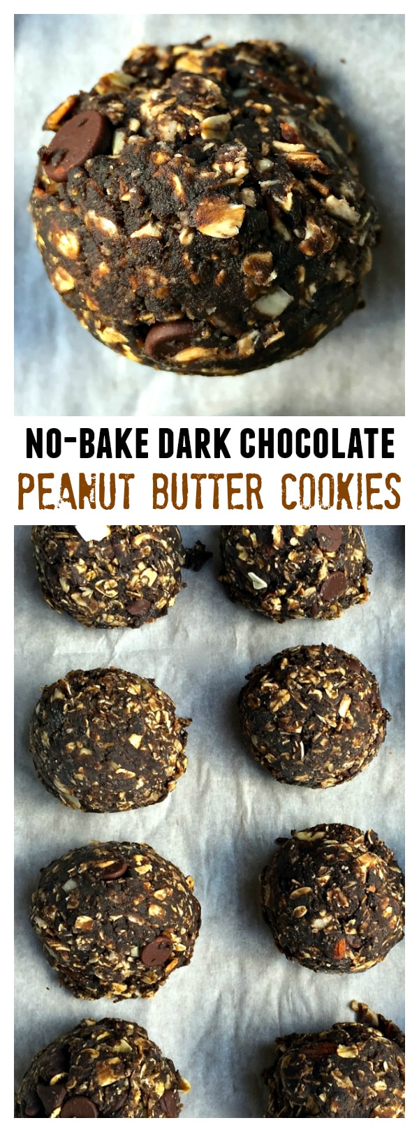No-Bake Dark Chocolate Peanut Butter Cookies