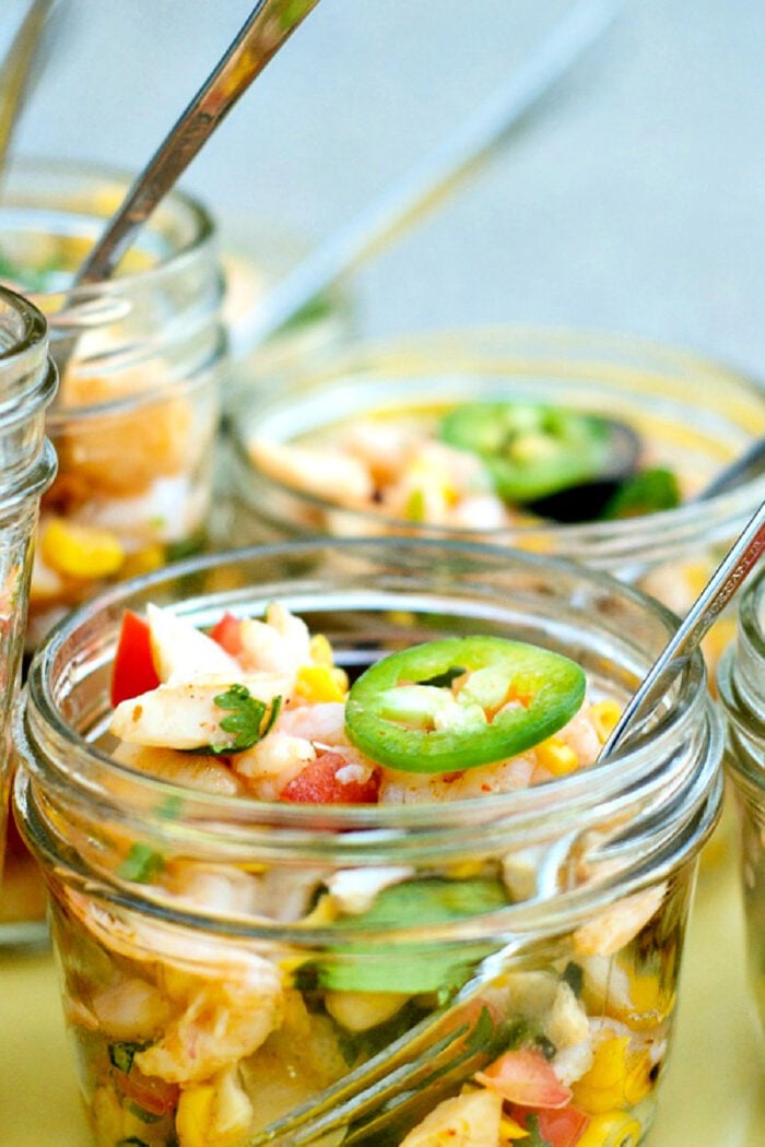 jar of ceviche
