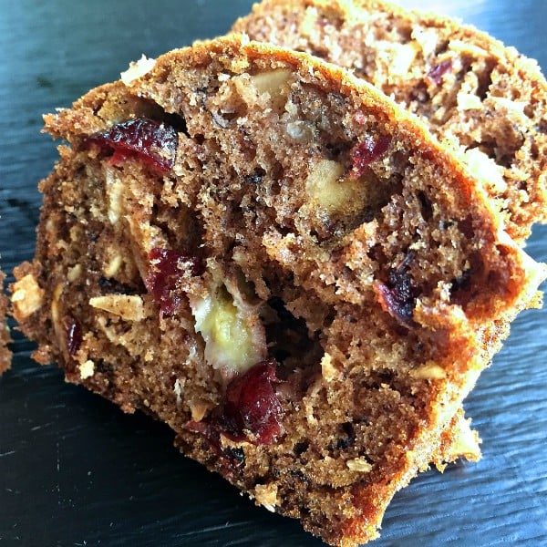 Banana Cranberry Coconut Bread