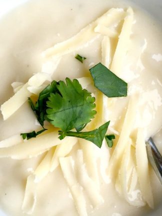 Cauliflower White Cheddar Cheese Soup can be pureed to a creamy or chunkier-style soup!