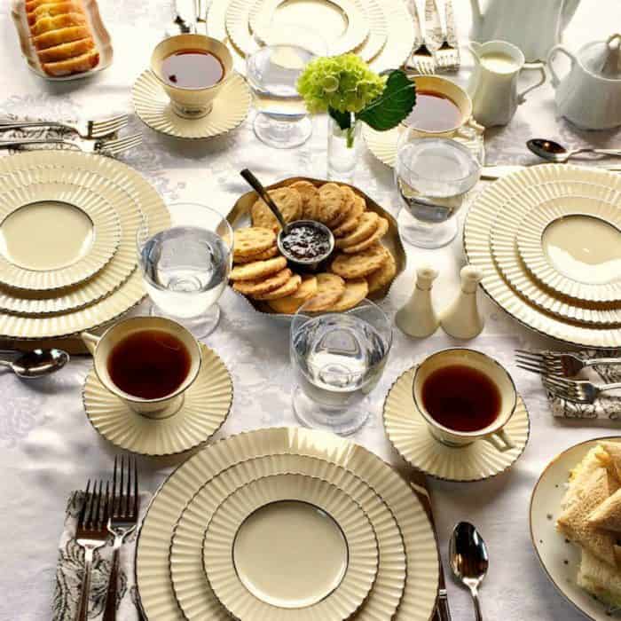Downton Abbey Lavender Tea Bread - tea table