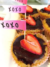 Strawberry Cupcakes with Ganache