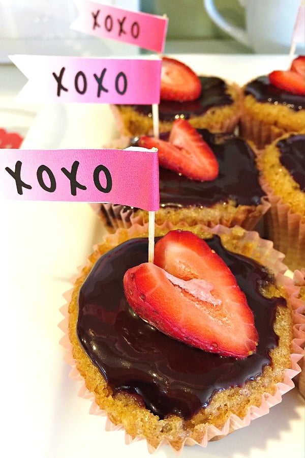 Strawberry Cupcakes with Ganache