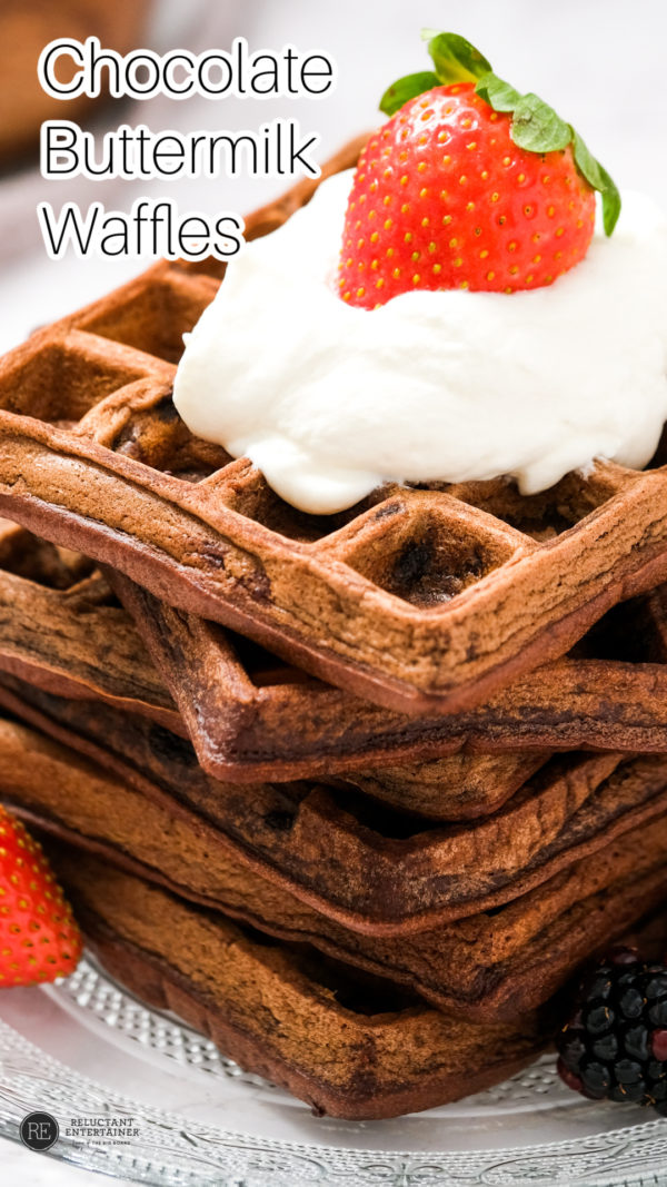 stack of Chocolate Buttermilk Waffles