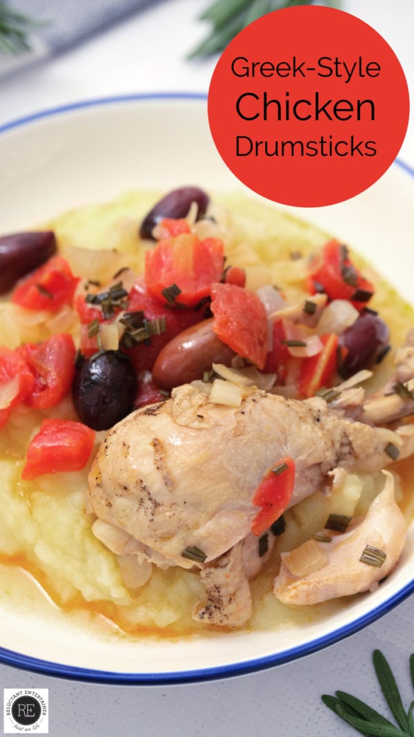 serving of Greek Style Chicken Drumsticks with potatoes
