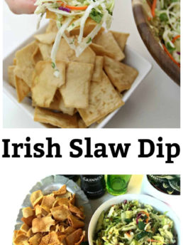 Irish Slaw Dip is a fresh creamy, crunchy coleslaw made of cabbage, carrots, cilantro, and jalapenos, and more. Serve with crackers or chips.