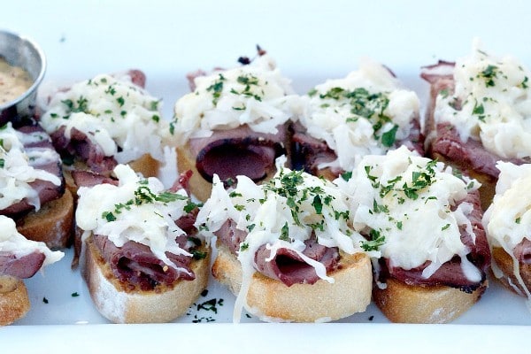 Pastrami Sauerkraut Crostini