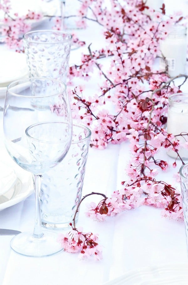 Setting the table with blossoms