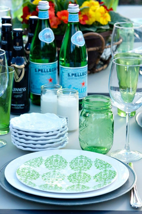 St. Patrick's Day Menu - mason jar glasses