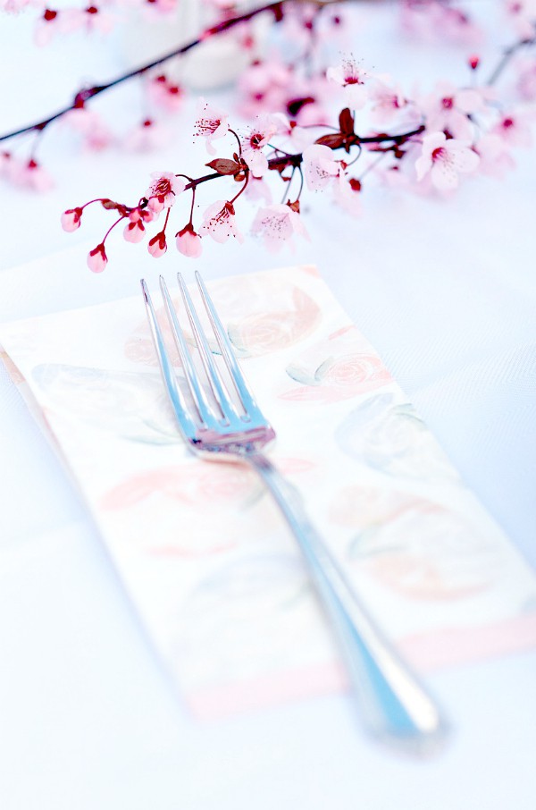 Setting the table with blossoms