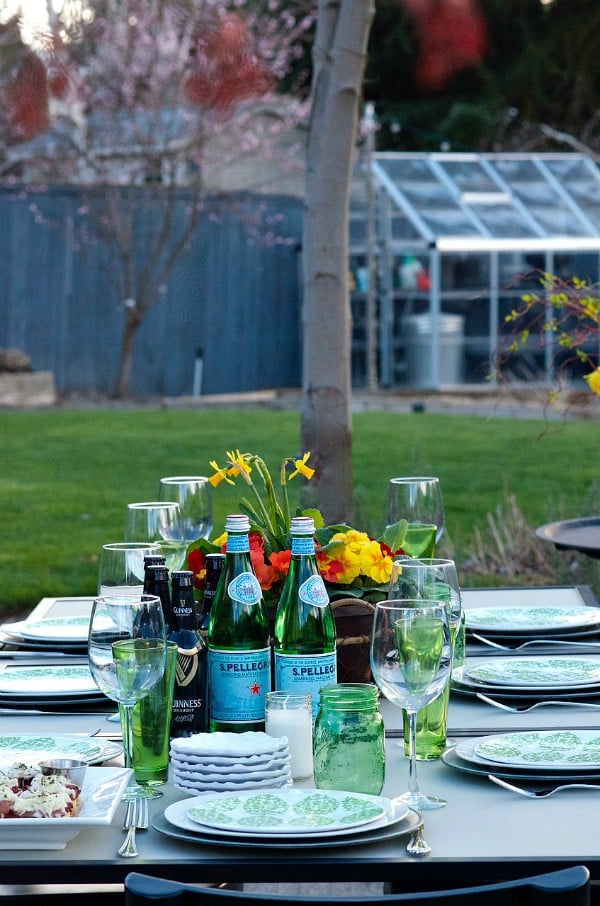 St. Patrick's Day Menu - tablescape