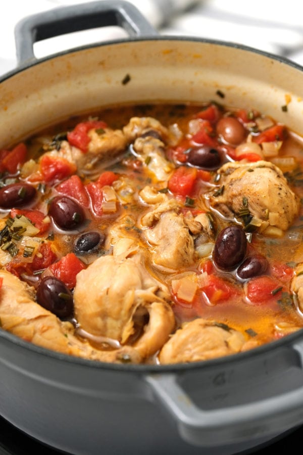 Greek Style Chicken Drumsticks in a pot