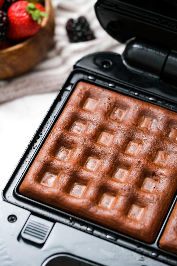 a chocolate waffle