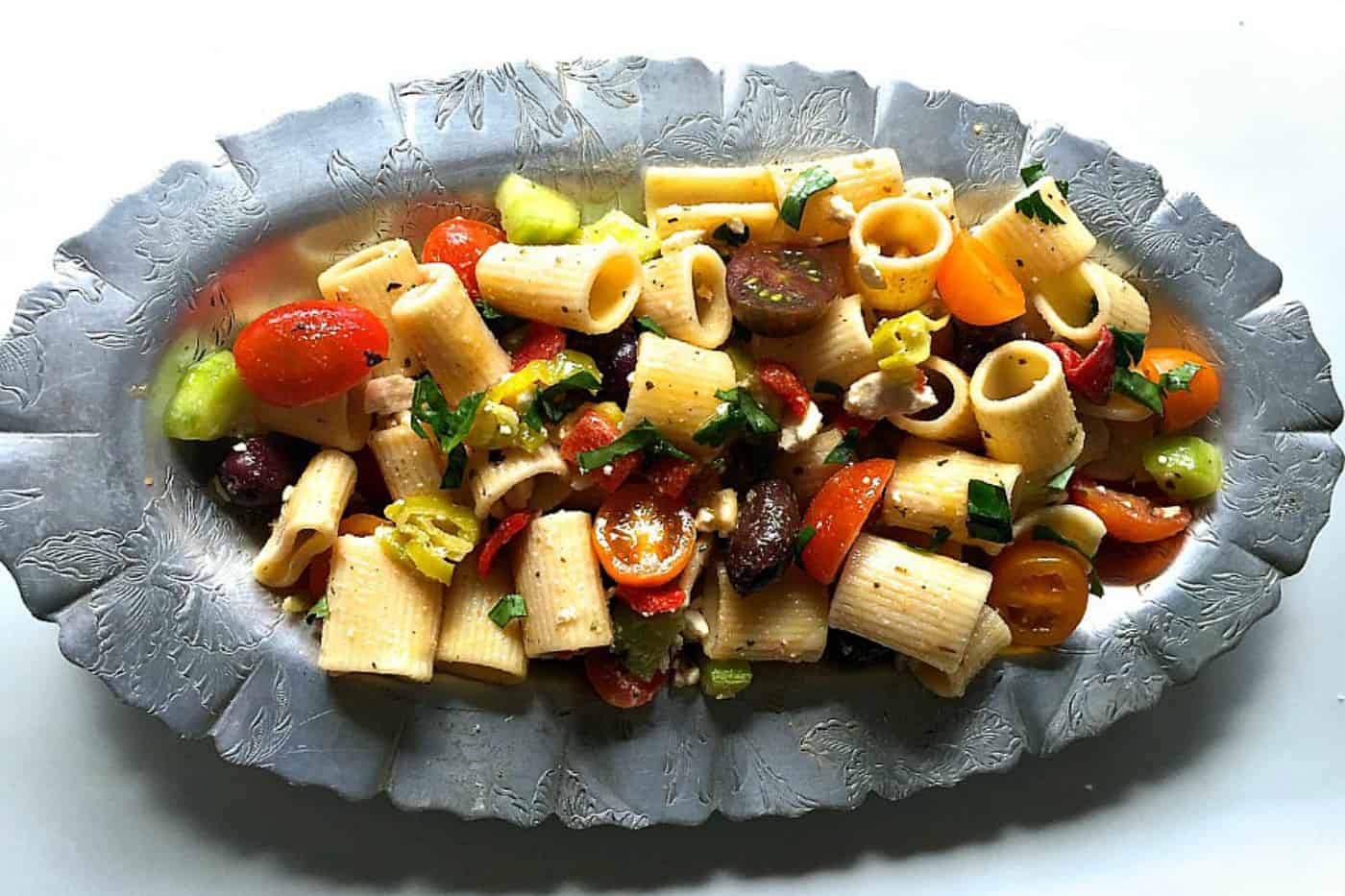 FABULOUS Greek Pasta Salad Recipe - Reluctant Entertainer