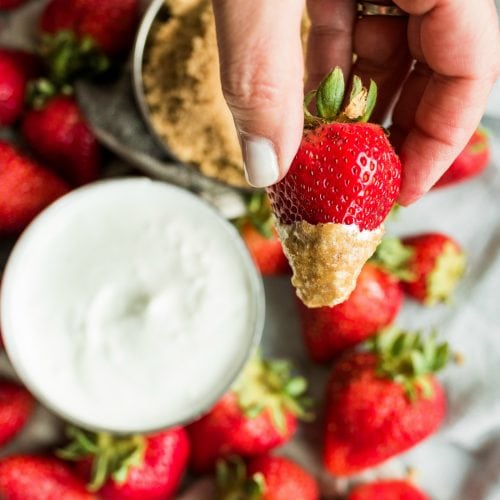 Strawberries with Sour Cream and Brown Sugar - Our Best Bites