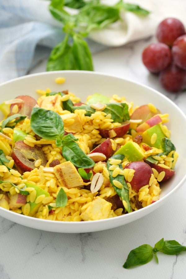 curried orzo salad with fresh basil