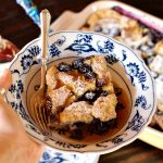 Blueberry Salted Caramel French Toast Casserole for breakfast, brunch, or even dessert, served warm with vanilla ice cream!