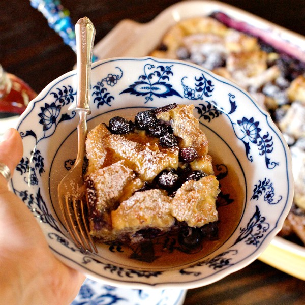 Blueberry Salted Caramel French Toast Casserole