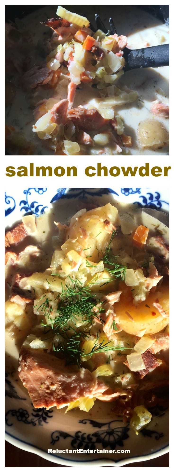 Salmon Chowder at ReluctantEntertainer.com