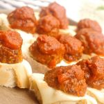 This Easy Meatball Crostini Appetizer is super easy to make for last-minute dinner parties, potlucks, simple dinners, or picnics!
