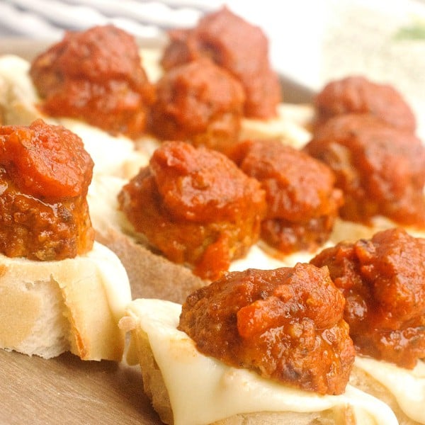 Easy Meatball Crostini Appetizer