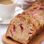slices of banana bread with strawberries