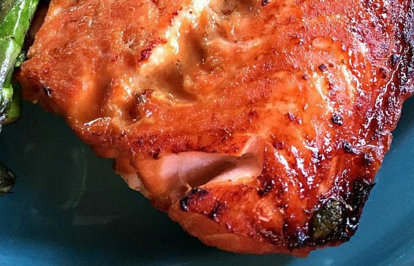 close up Broiled Teriyaki Salmon