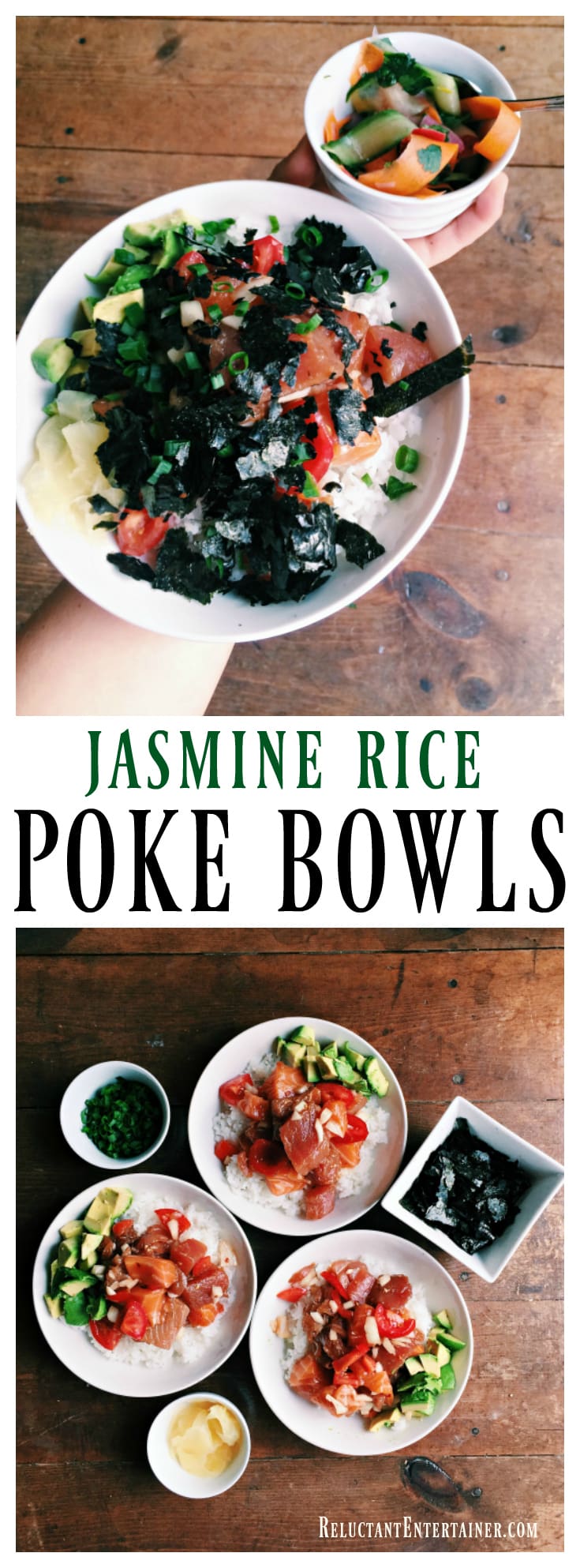 Jasmine Rice Poke Bowls, a fresh and summery meal for any season | ReluctantEntertainer.com