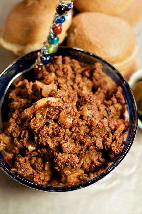 a bowl of Sloppy Joe's meat