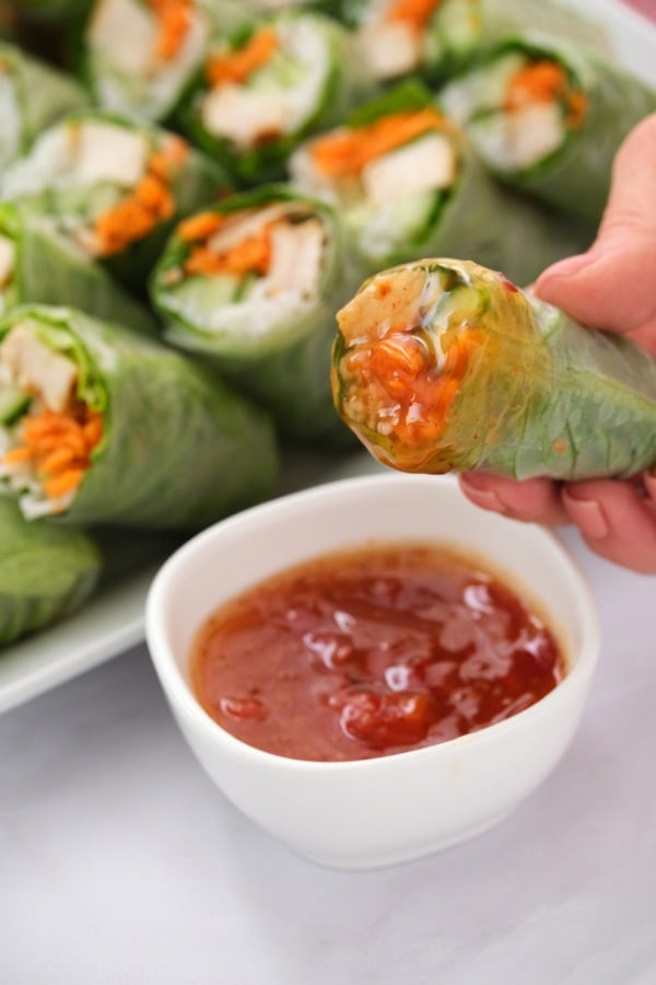 dipping a Summer Spring Roll