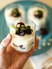 This Lemon Yogurt Parfait dessert is delicious for breakfast, but is so cheesecakey rich and sweet, it can easily pass as dessert for dinner!