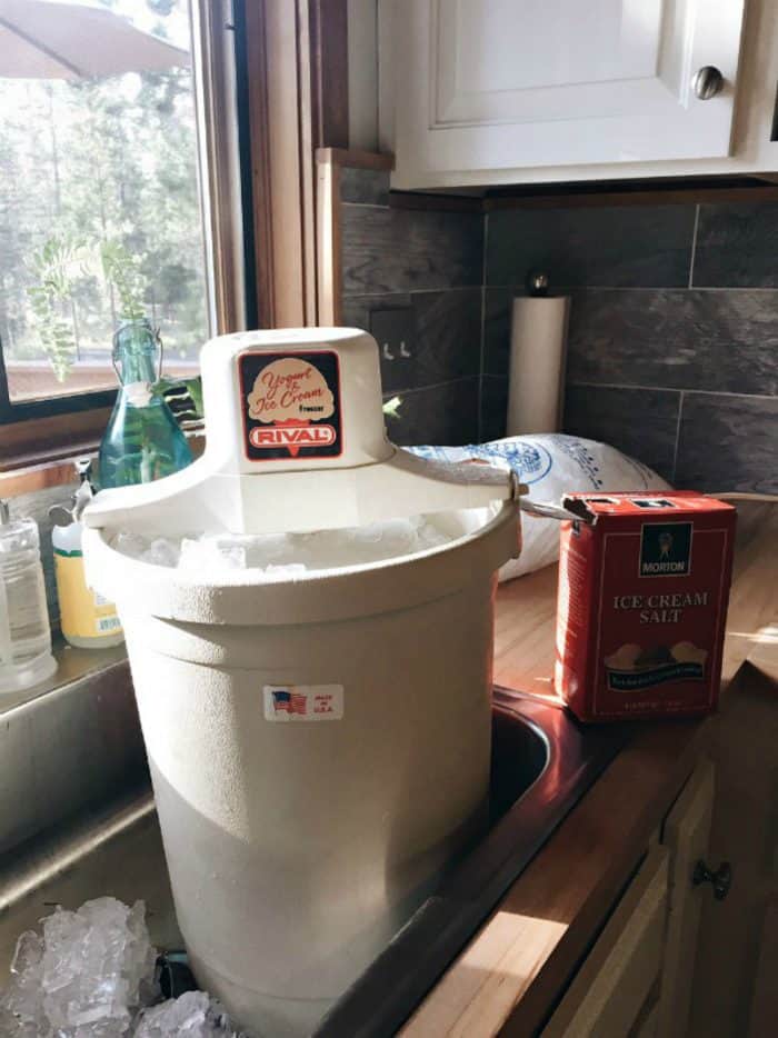 Old-Fashioned Homemade Vanilla Ice Cream - ice cream maker