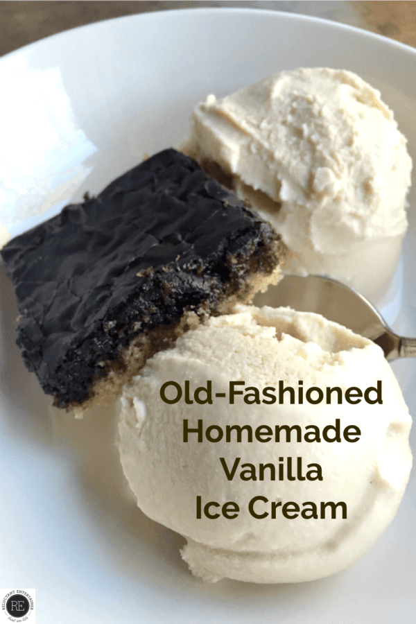 2 scoops of Old-Fashioned Homemade Vanilla Ice Cream