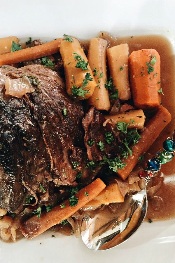 The minimum of water is one cup of water. Crock Pot Pot Roast - Crock Pot Roast Beef Dinner - Reluctant Entertainer