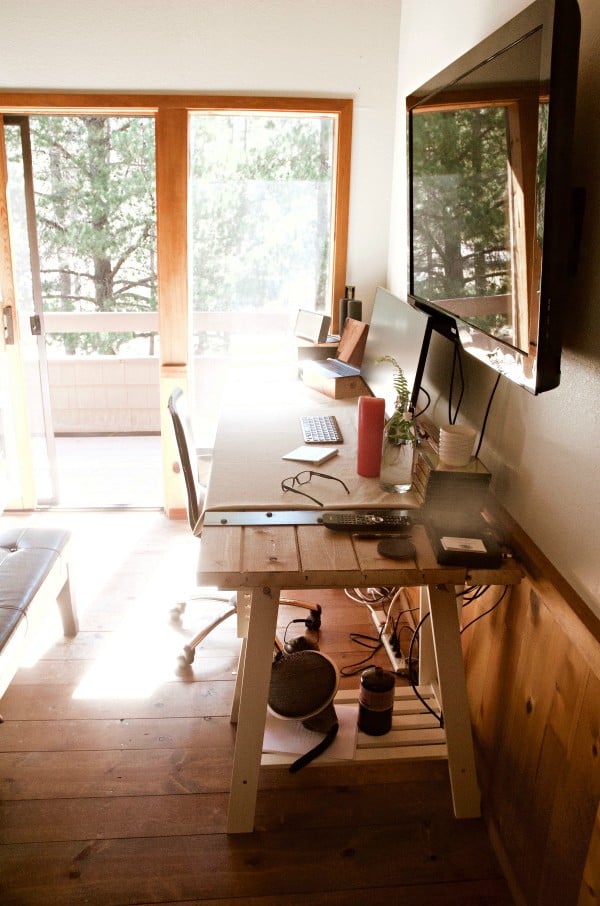 Repurposing door for desk