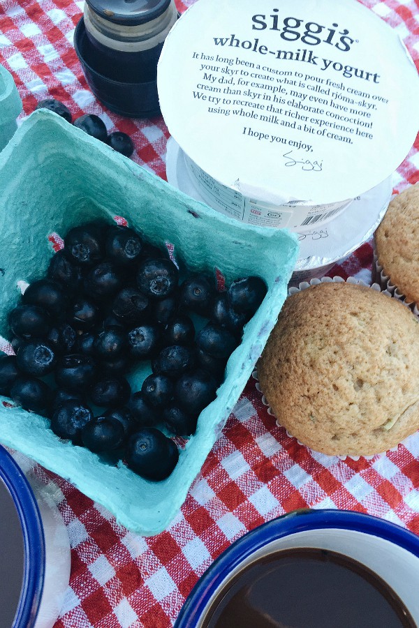 Hiking with siggi's yogurt breakfast