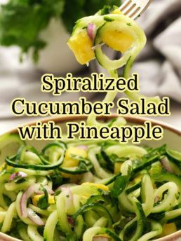 Spiralized Cucumber Salad with Pineapple