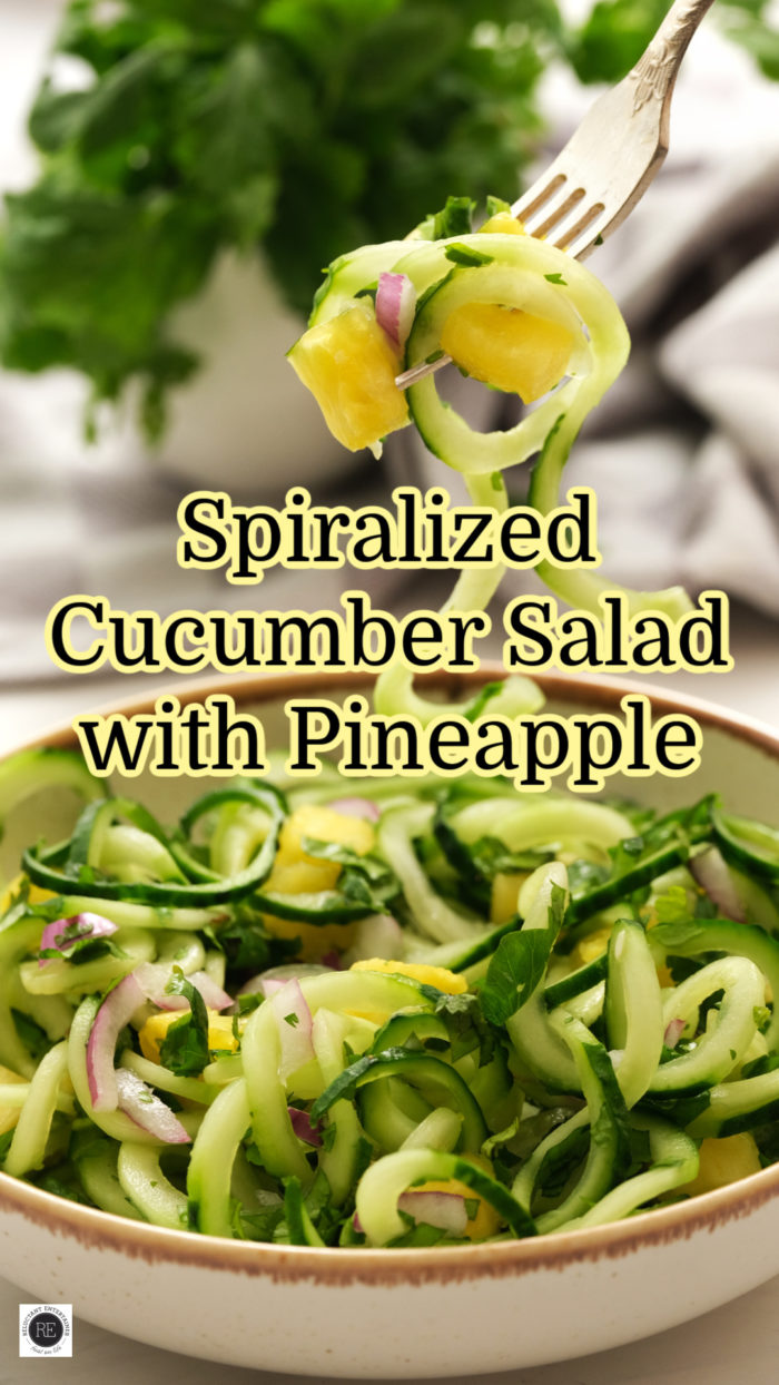 Spiralized Cucumber Salad with Pineapple