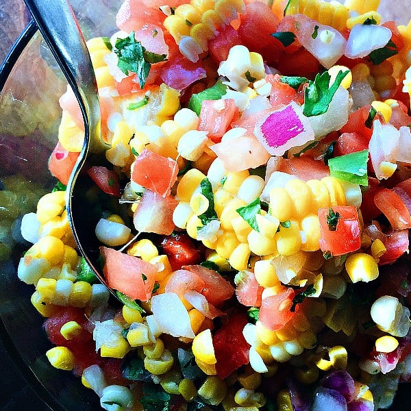 Easy Corn Pico de Gallo Salad - Reluctant Entertainer