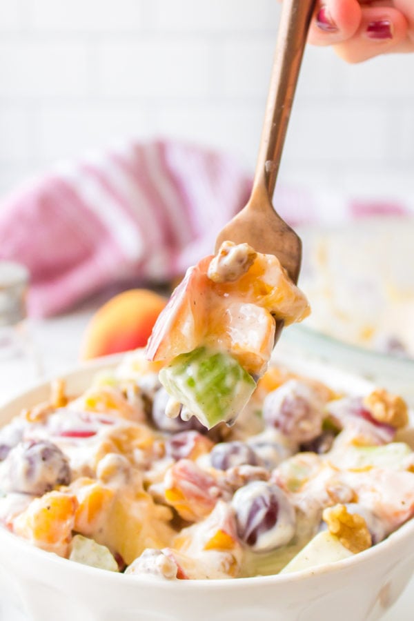 peaches in waldorf salad