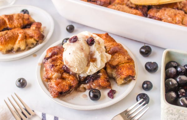 Blueberry Dumpling recipe with ice cream