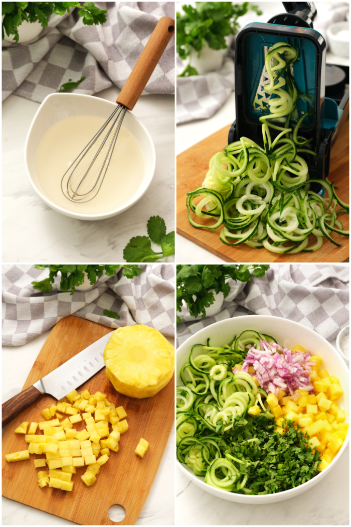 how to make Spiralized Cucumber Salad with Pineapple