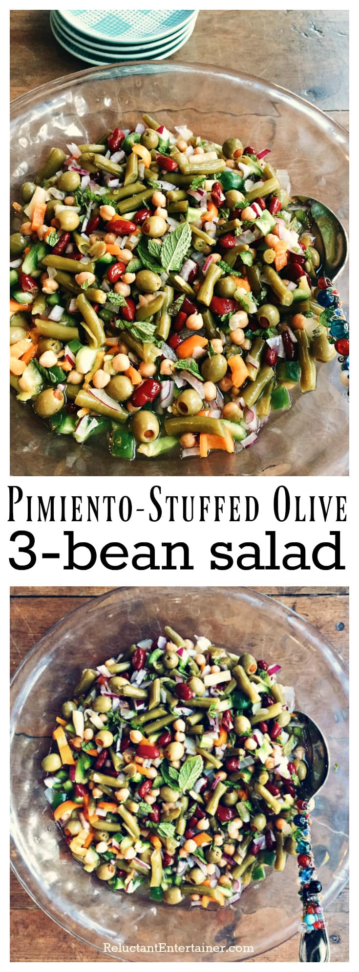 Pimiento-Stuffed Olive Three Bean Salad