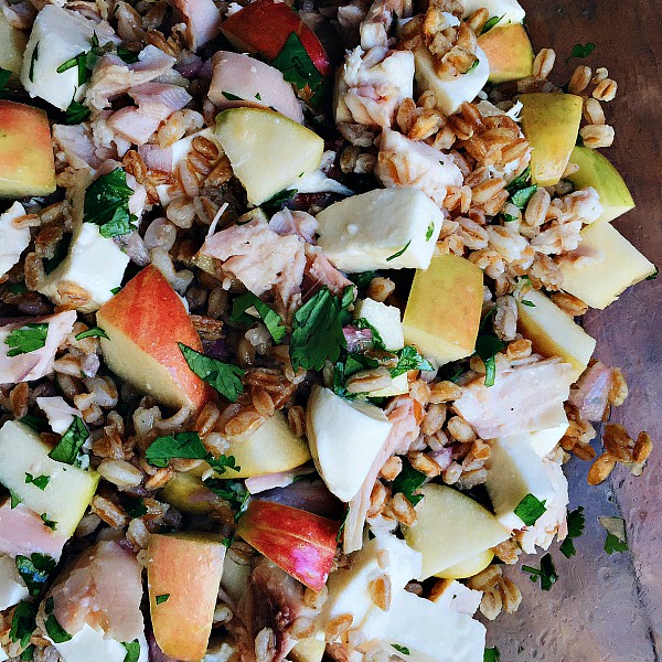 Farro Apple Mozzarella Salad Reluctant Entertainer