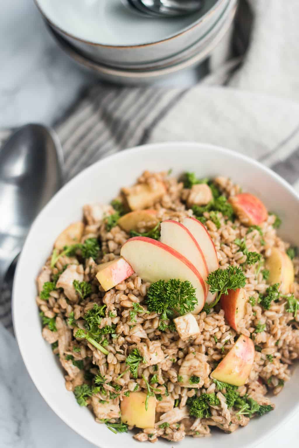 Farro Apple Mozzarella Salad Reluctant Entertainer