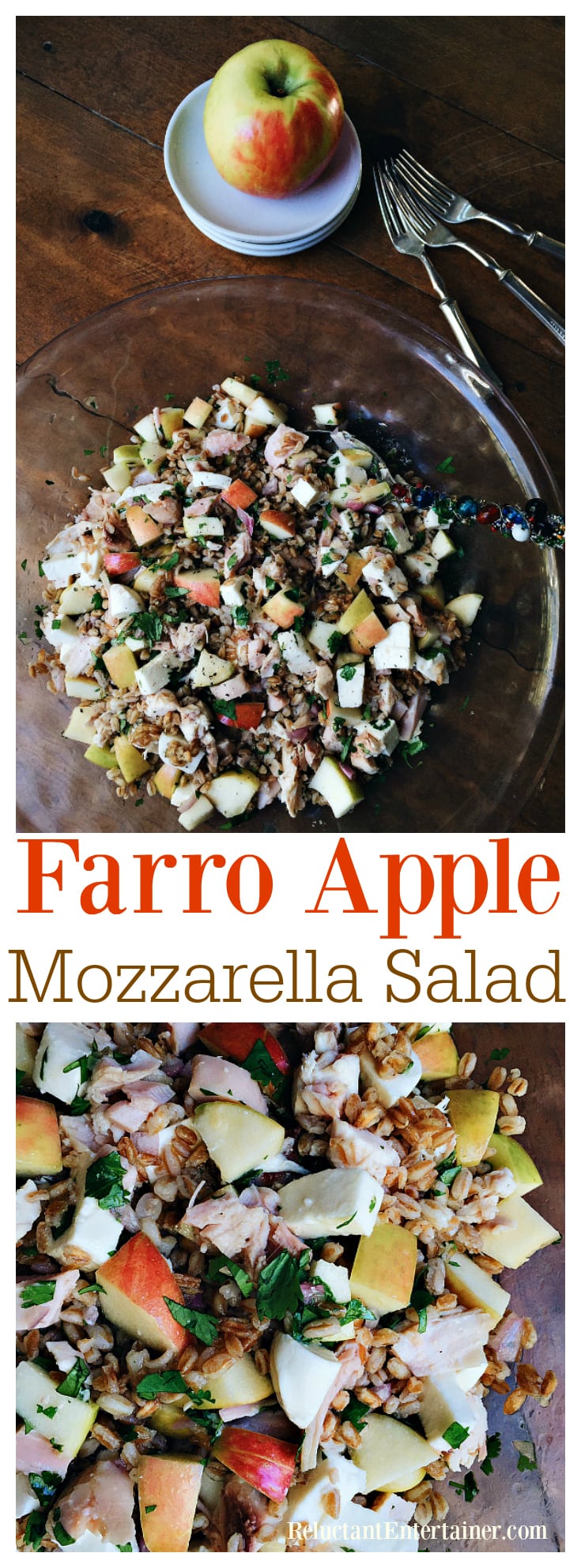 Farro Apple Mozzarella Salad Reluctant Entertainer