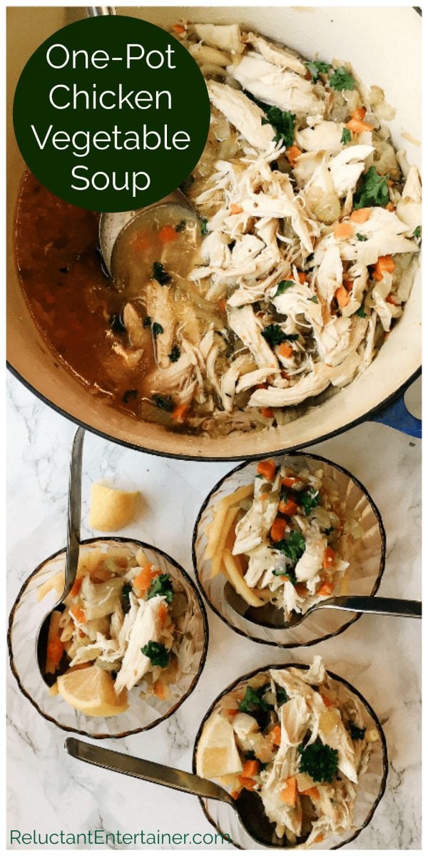 Chicken Vegetable Soup in a pot